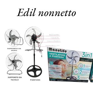 Ventilatore 3 in 1: Piantana, Muro, Tavolo 65w