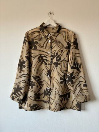 Camisa vintage beis-marrón