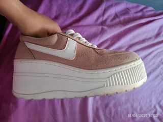 Zapatillas plataforma rosa mujer