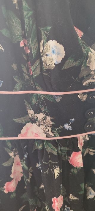 Vestido floral negro vintage