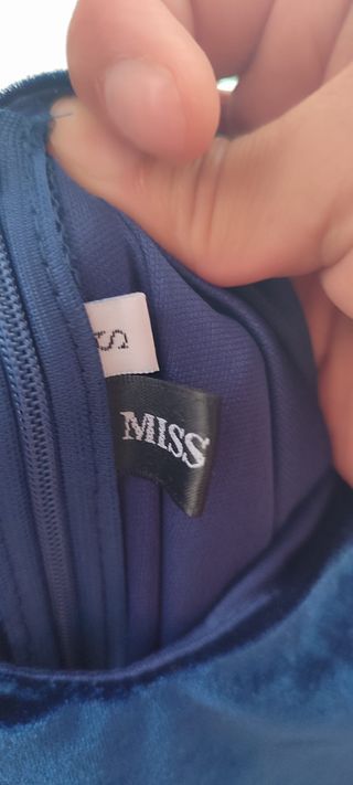 Vestido largo azul marino Miss