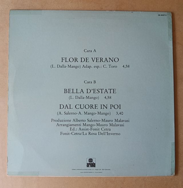 Maxi single Mango - Flor de Verano. 1987.