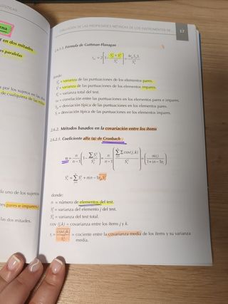 Formulario de psicometría y tablas estadísticas