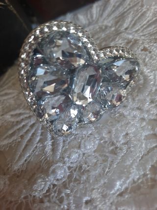 Suporte Telemóvel Coração Strass