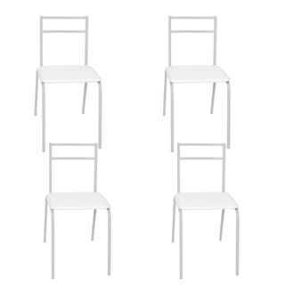 4 Sillas blancas cocina - metal