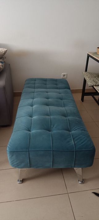 Sofá cama azul/verde azulado - 2 piezas