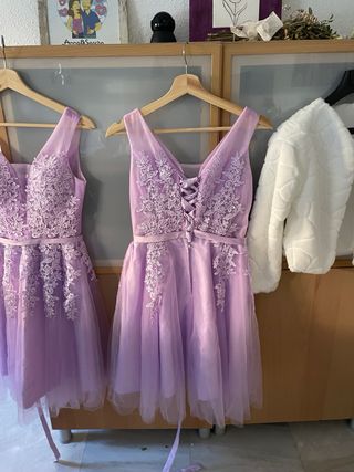 Abito lilla da sposa/ospite o damigella d'onore.