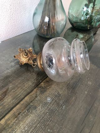 Lámpara antigua  dectecho cristal y latón