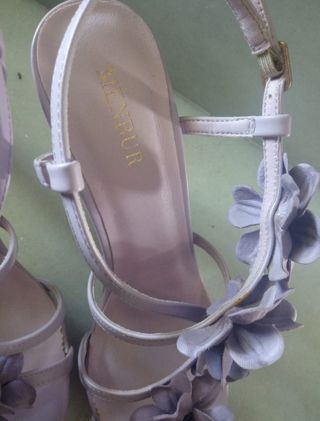 Sandalias tacón malva