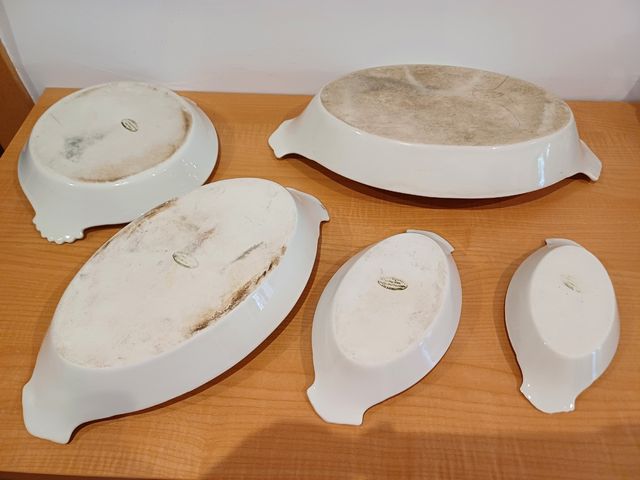 Bandejas porcelana blancas - 5 piezas