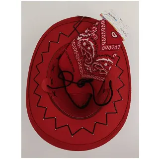 Sombrero vaquero rojo infantil + pañuelo