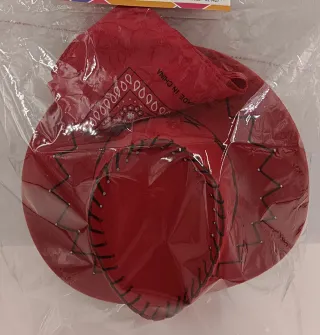 Sombrero vaquero rojo infantil + pañuelo