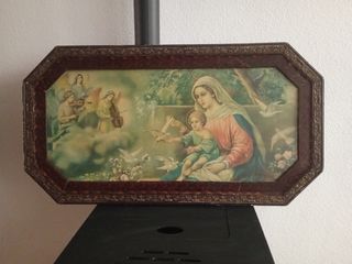 Cuadro antiguo Virgen María Niño Jesús
