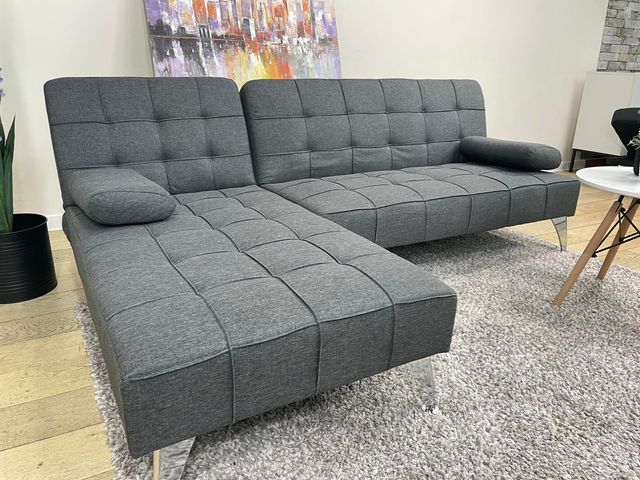 Sofá cama chaise longue negro