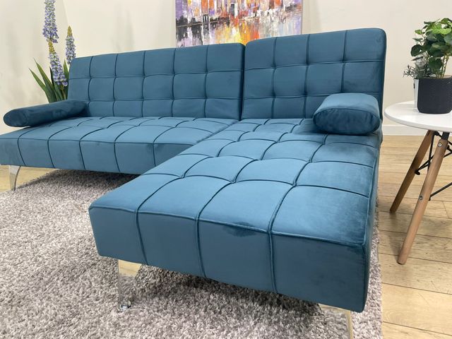 Sofá cama chaise longue negro