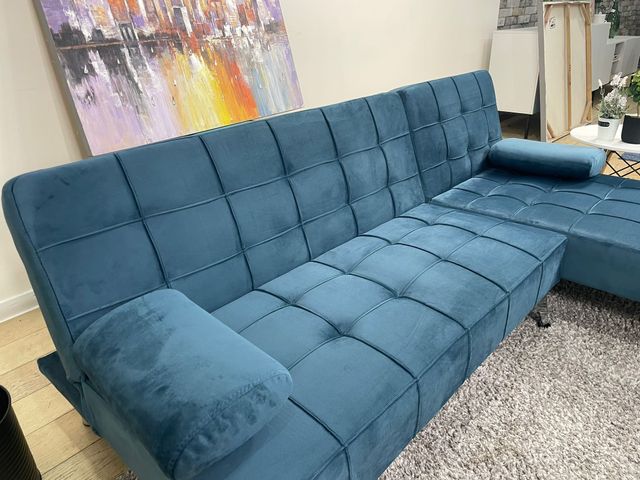 Sofá cama chaise longue negro