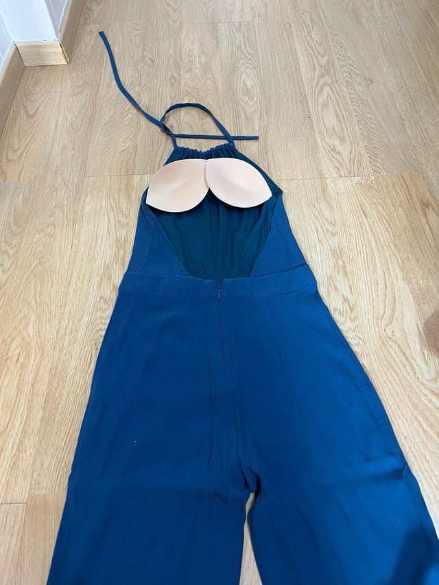 Mono azul teal espalda abierta