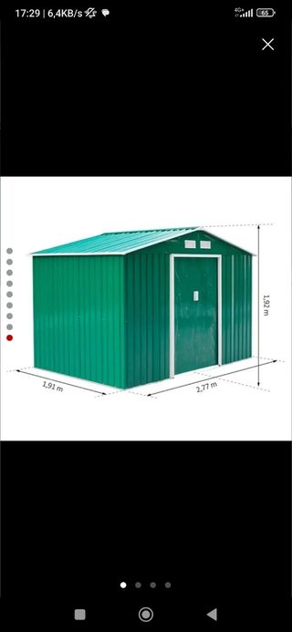 Caseta jardín metal verde 1,91x2,77x1,92m