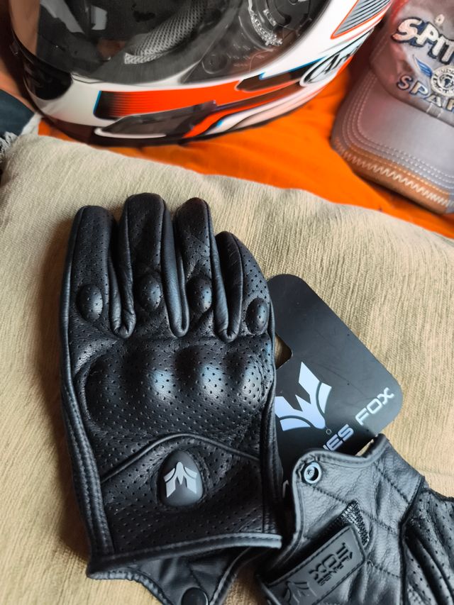 Guantes moto piel | Negro talla M