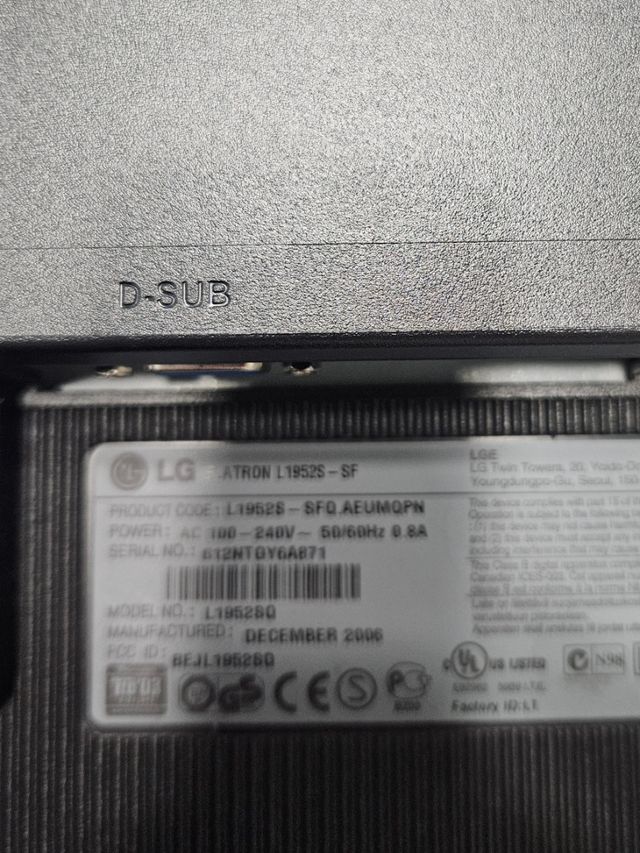 Monitor LG FLATRON L1952S