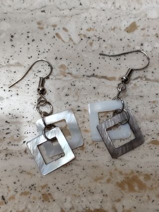 Pendientes cuadrados coral