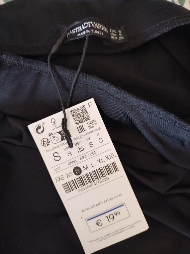 Falda midi negra Stradivarius - Talla S