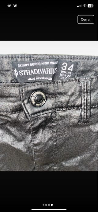 Pantalones cuero Stradivarius XS