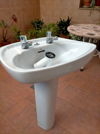 Lavabo pedestal porcelana blanco