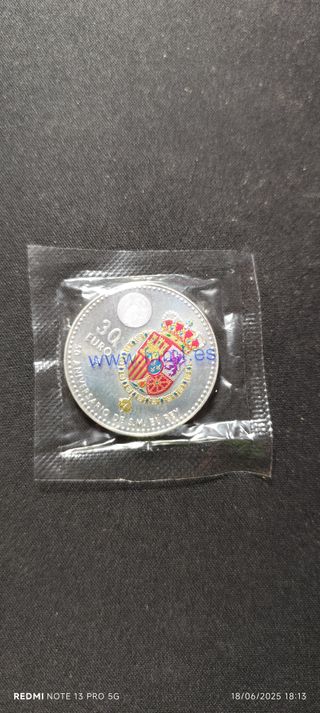 Moneda 30 aniversario Rey España 2018