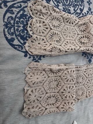 Pantalones crochet beige