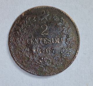 2 Centesimi Italia 1867.Vittorio Emanuele II