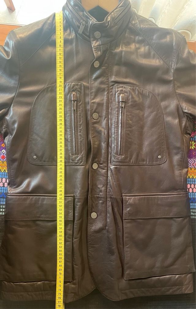 Ermeneg. Zegna Chaqueta 3/4 hombre cuero marrón