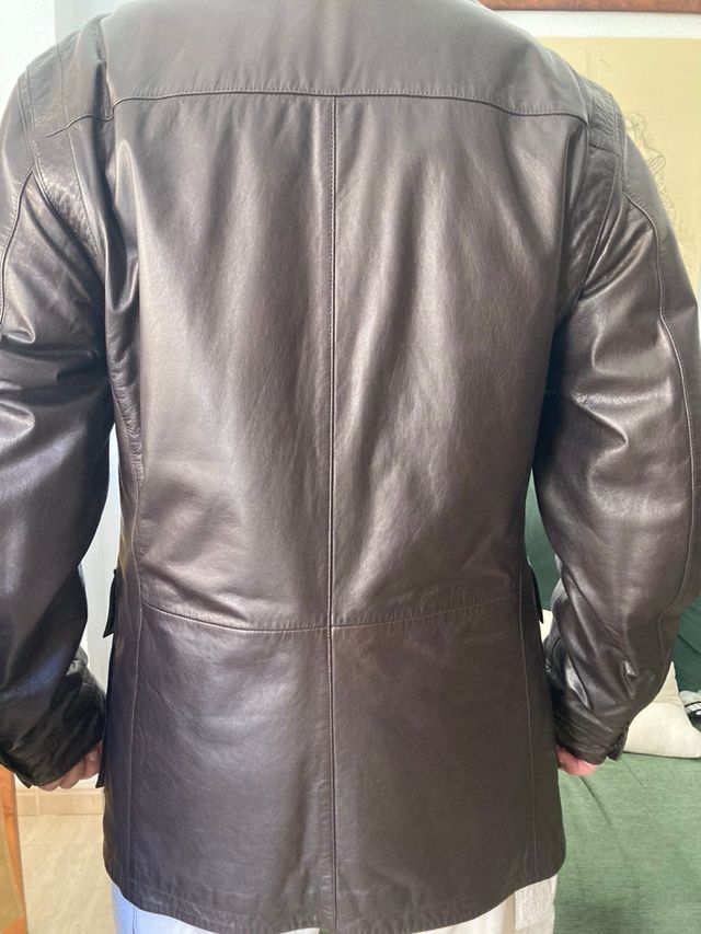Ermeneg. Zegna Chaqueta 3/4 hombre cuero marrón