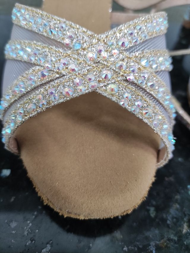 Zapatos baile salón talla 37 beige