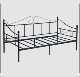 Cama diván metálica negra