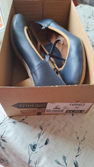 Zapatos Mikaela Piel Azul - 39.5