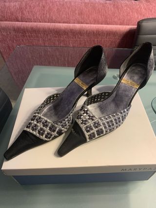 Zapatos Gino Vaello Fiesta Negro Plata