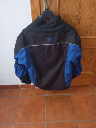 Cazadora moto Shark negra y azul