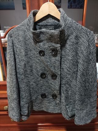 Traje chaqueta falda mujer gris-negro