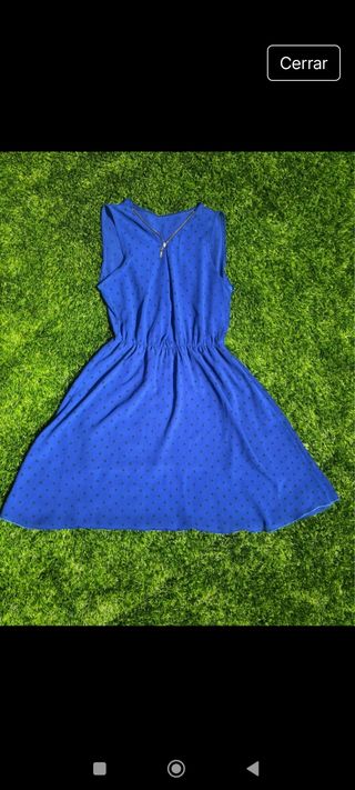 Vestido azul lunares talla S-M poco uso