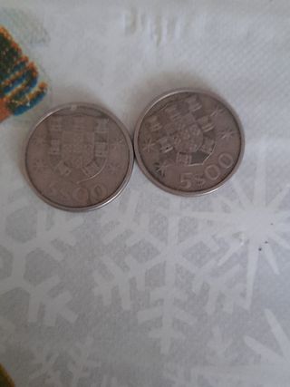 2 Monedas 5 Escudos Portugal