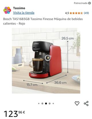 Cafetera Tassimo finesse friendly, de color roja