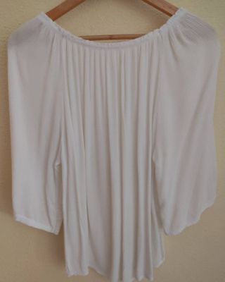 Blusa blanca mujer - talla única - raso