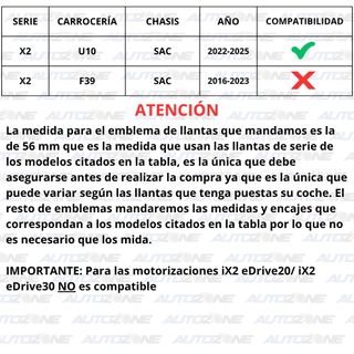 Pack emblemas BMW 50 Aniversario para X2 U10