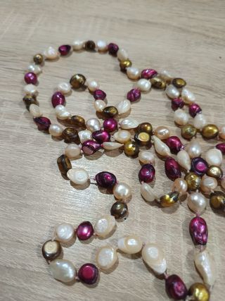 Collar perlas multicolor