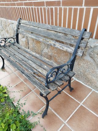 Banco jardín - Madera y metal