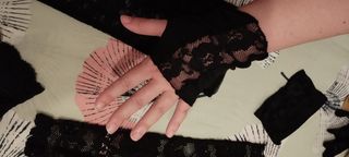 Guanti pizzo neri