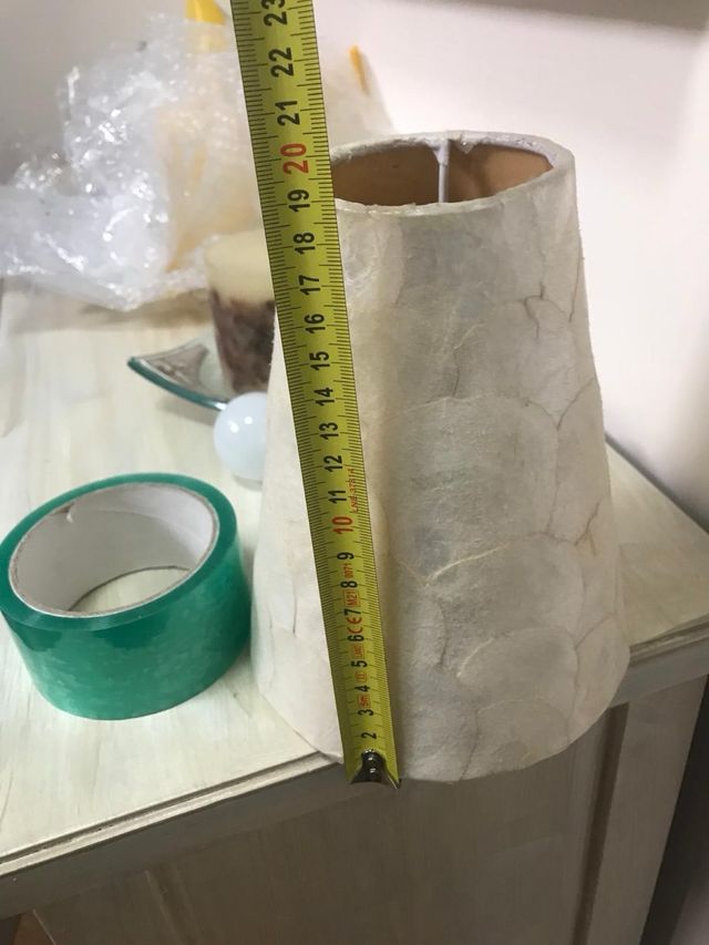 Lampara 5 brazos metal y tela