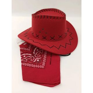 Sombrero vaquero rojo infantil + pañuelo