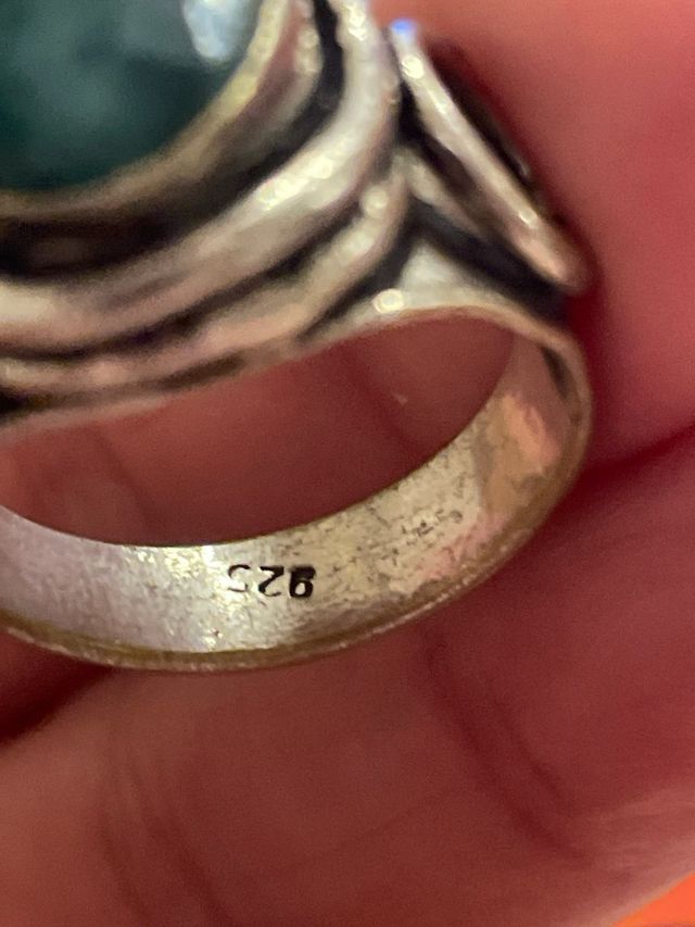 Anello Malachite Argento Tg 18